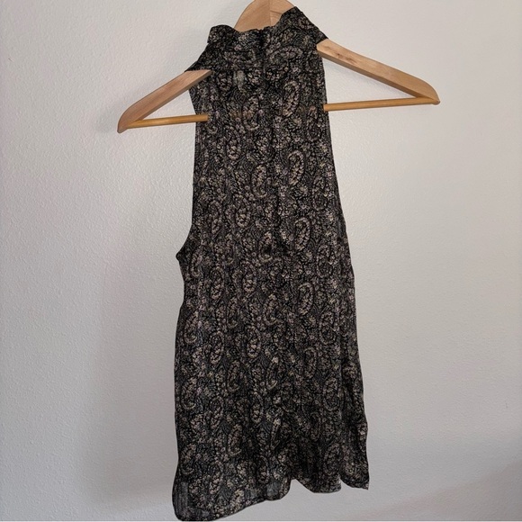 Elan Black Paisley Women's Top - Picture 4 of 5